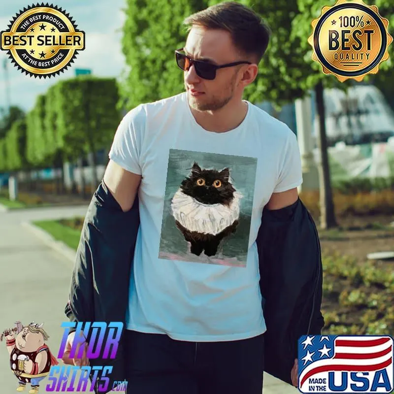 Cute cat kitten black cat elizabethan ruffle rebeccasalinasart friendly noodles shirt