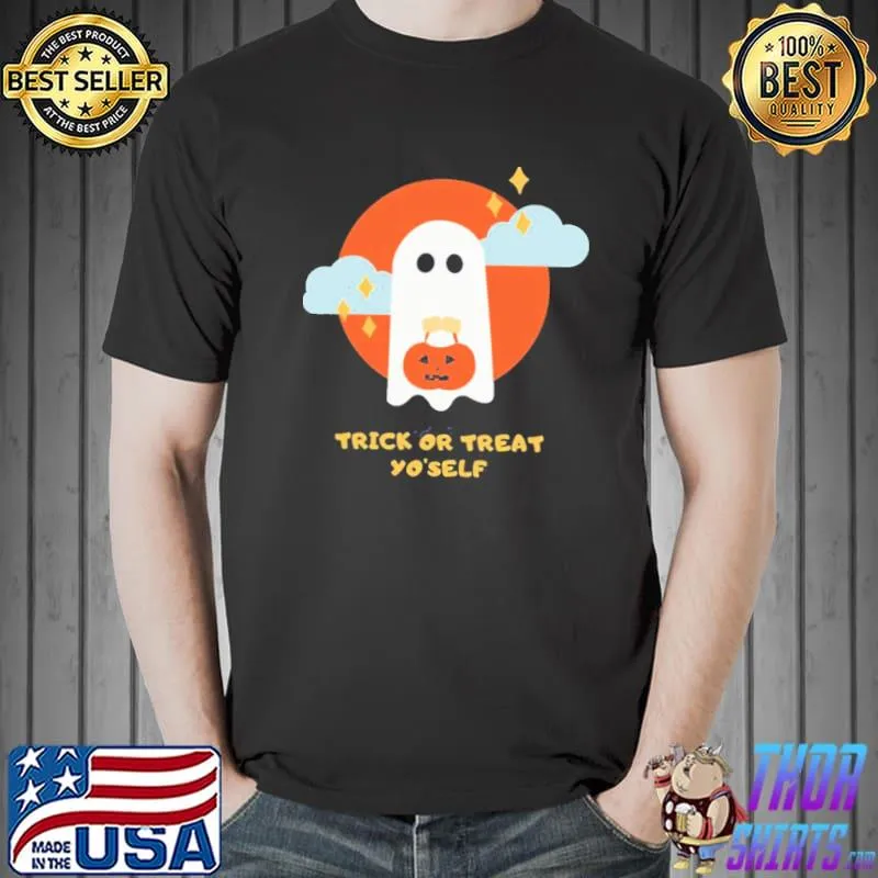 Cute ghost pumpkin halloween art classic shirt
