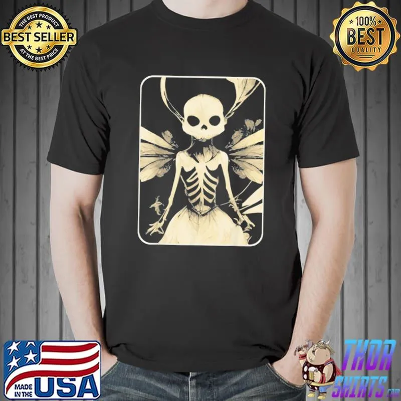 Dark art fairycore butterfly skeleton shirt
