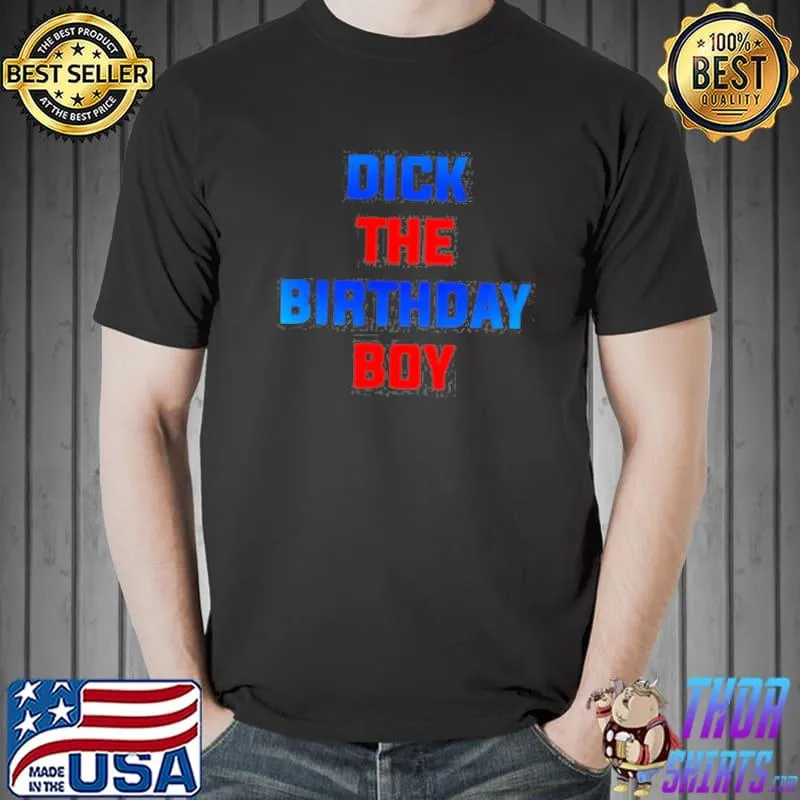 Dick the birthday boy blue and orange shirt