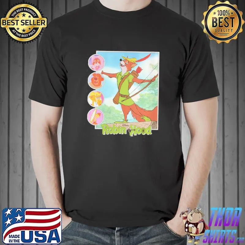 Disney robin hood disney film retro art classic shirt