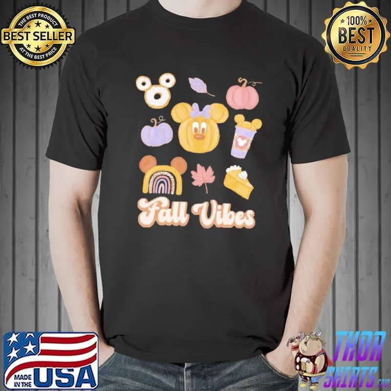 Disney thanksgiving mickey pumpkin fall vibes slouchy dolman classic shirt