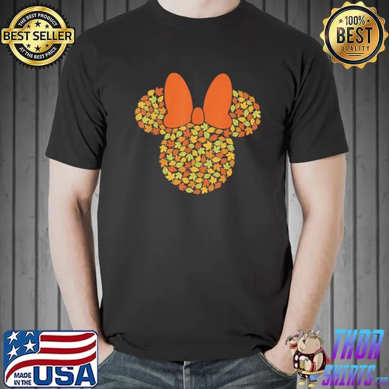 Disney thanksgiving minnie mouse autumn fall leaves classic shirt