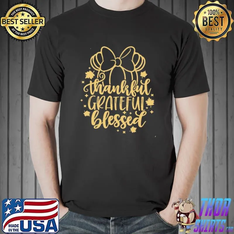 Disney thanksgiving thankful grateful blessed pumpkin mickey and minnie mouse shirt