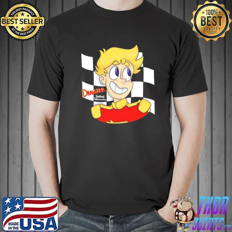 Dragster emotional rollercoasters bust checker background classic shirt
