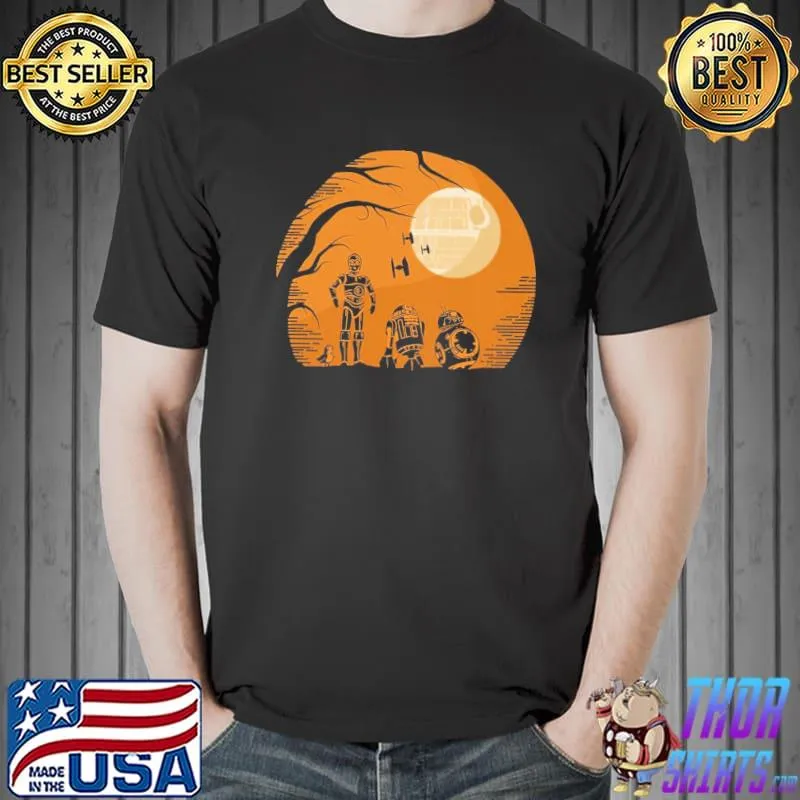 Droids orange hue death star portrait Star wars halloween trending shirt