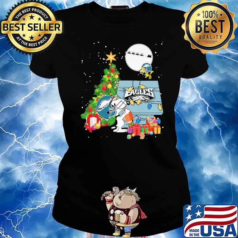 Eagles Christmas Snoopy Shirt Ladies tee