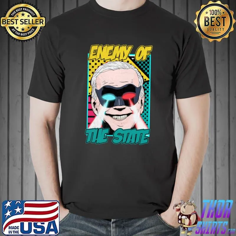 Enemy Of The State , Funny Vintage Cartoon Design Classic T-Shirt
