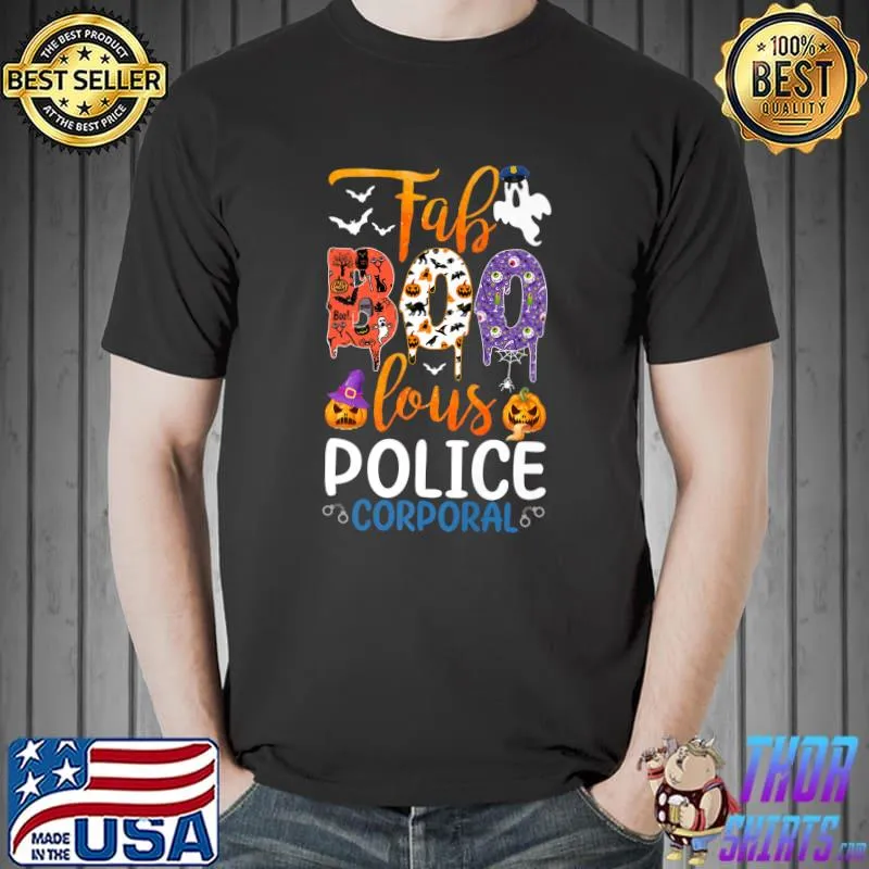 Fab Boo Lous Police Corporal Boo Ghost Halloween Corporal T-Shirt