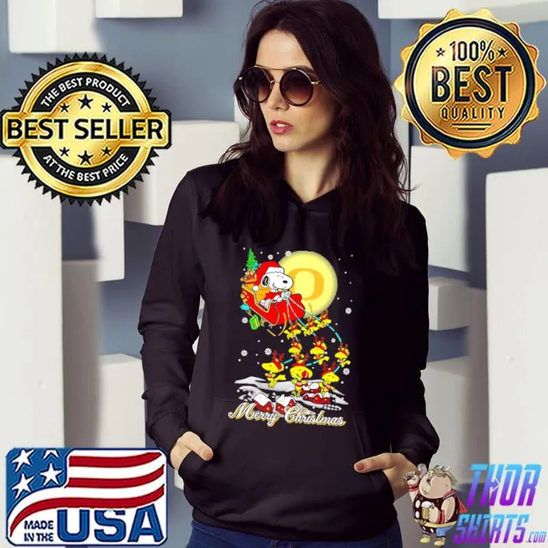 Fabulous Oregon ducks ugly christmas s santa claus with sleigh and Snoopy Oregon ducks s Hoodie