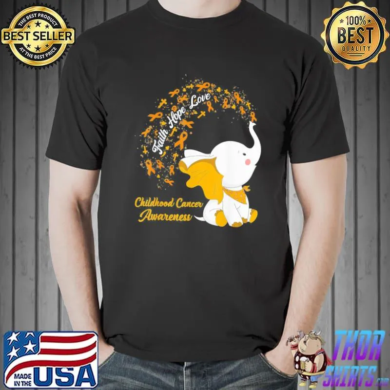 Faith hope love childhood cancer awareness gold ribbon classic shirt