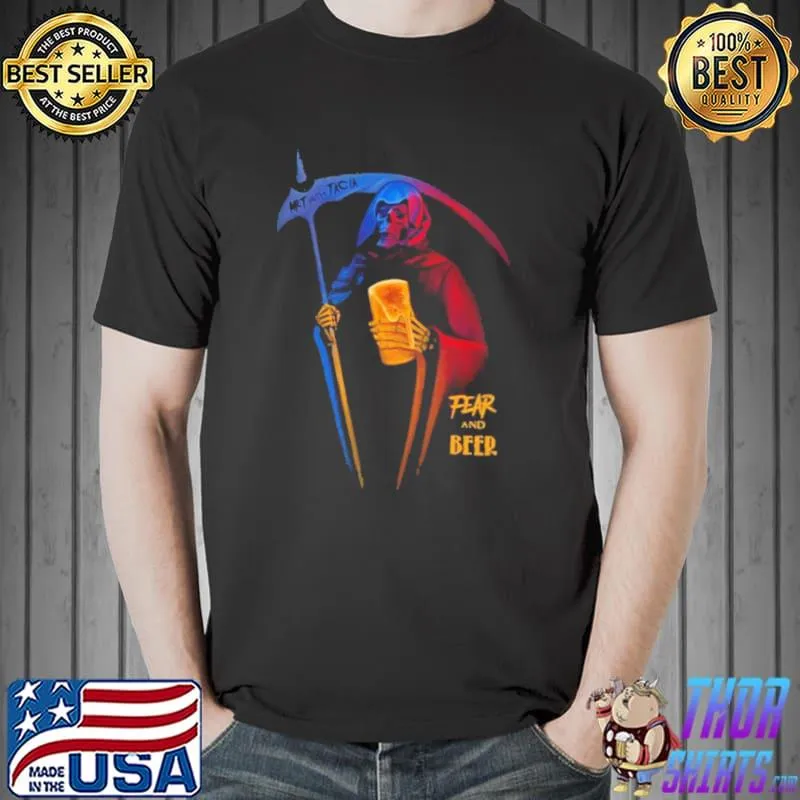 Fear and beer the reaper horror nights halloween trending shirt