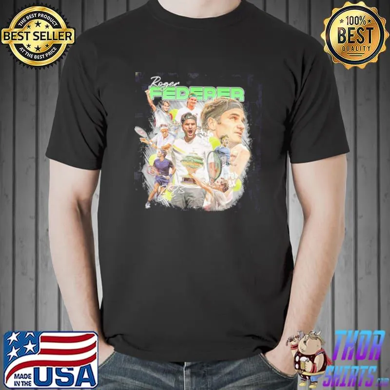 Federer vintage 90s inspired legend tennis retirement classic shirt