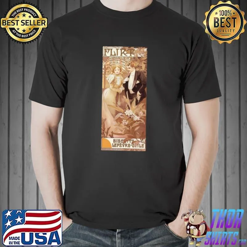 Flirt Art Nouveau Illustration Man In Smoking Girl T-Shirt