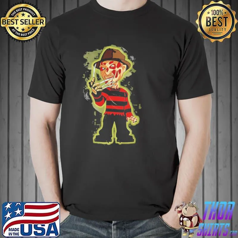 Freddy krueger halloween cartoon horror movie shirt