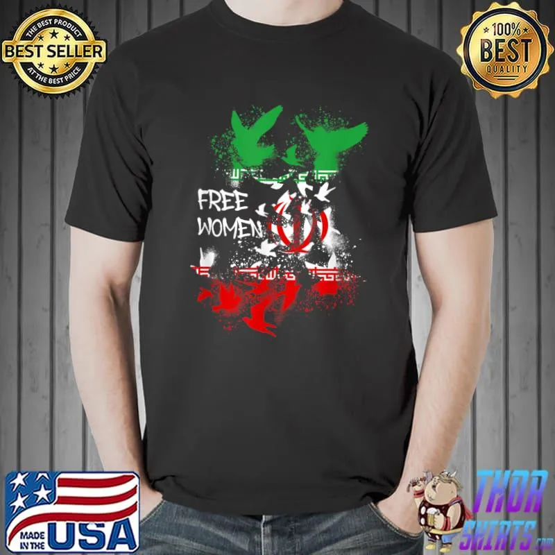Free wineb free iran doves birds irian flag freedom T-Shirt