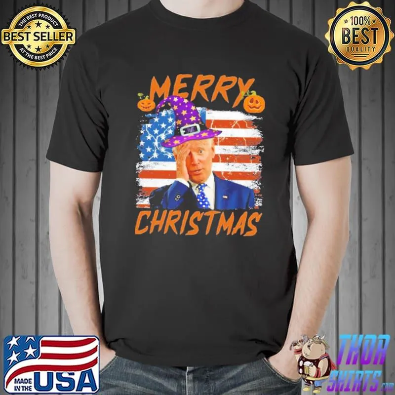 Funny Joe Biden happy halloween confused merry christmas Biden halloween classic shirt