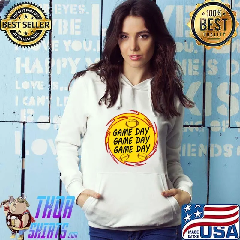 Game Day With Leopard Heart Football, baseball game day, gameday T-s Hoodie