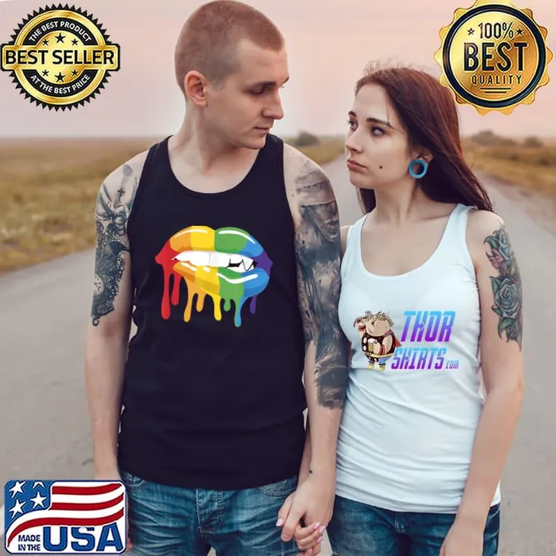 Gay Vampire Lips Gay Dracula Halloween T-Shirt Tank Top