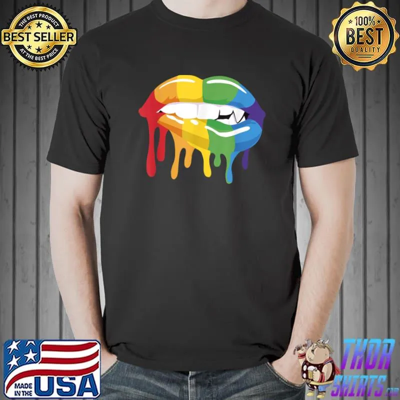 Gay Vampire Lips Gay Dracula Halloween T-Shirt