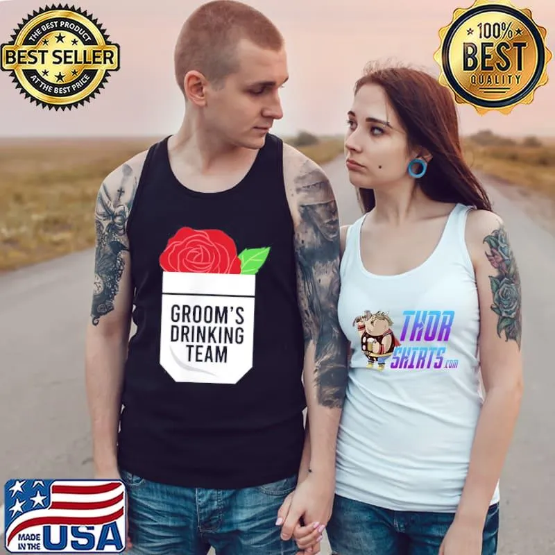 Groom's drinking team pocket engaged bachelor party squad s Tank Top