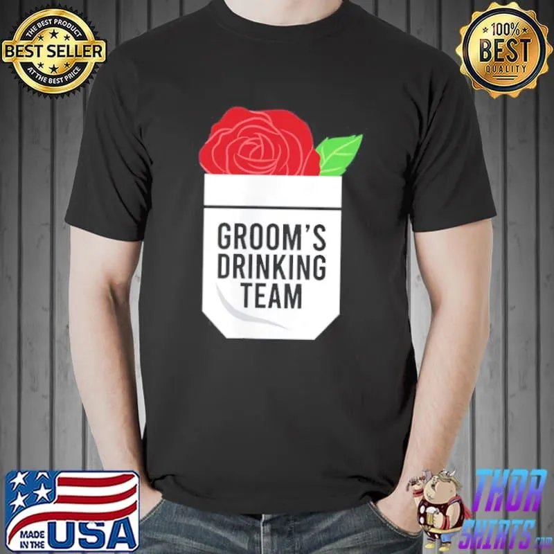 Groom's drinking team pocket engaged bachelor party squad shirt