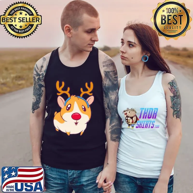 Guinea pig with antlers christmas reindeer s Tank Top