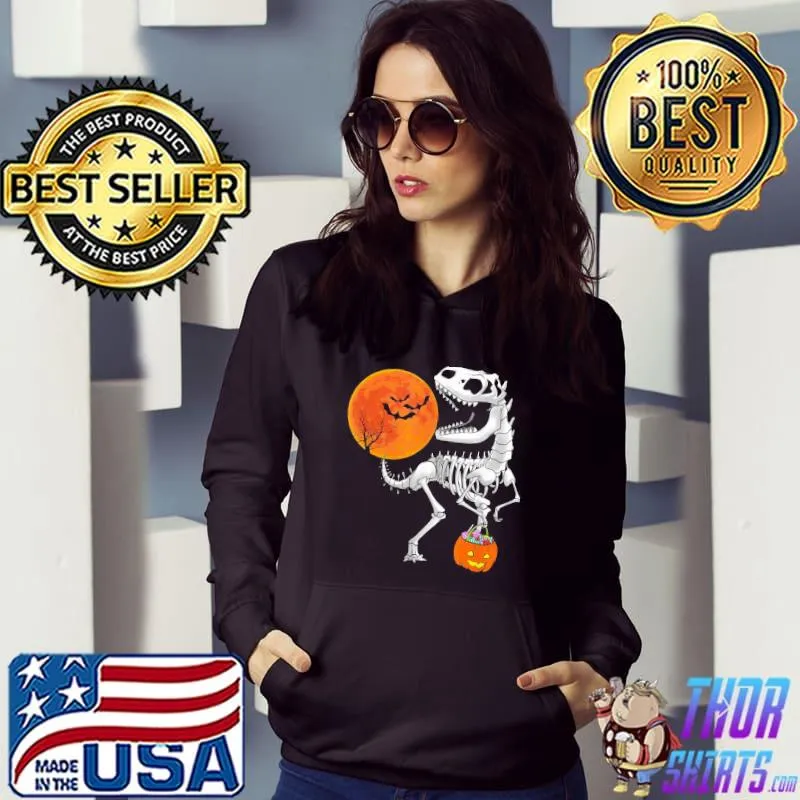 Halloween dinosaur t rex skeleton scary boys kidsns s Hoodie