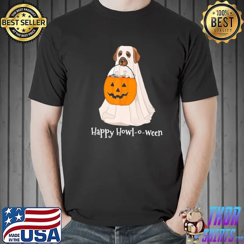 Halloween dog with a pumpkin costume funny halloween shirt