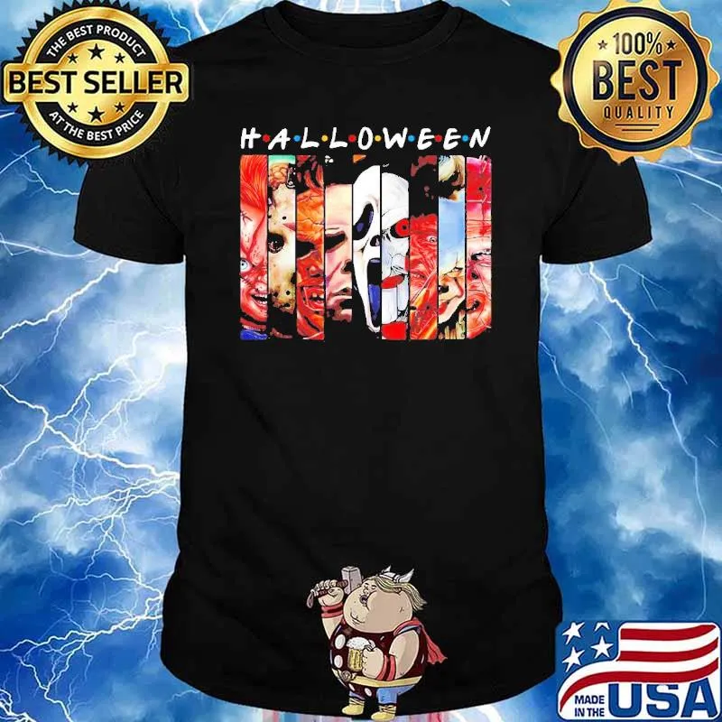 Halloween horror characters friends mashup face 2022 classic shirt