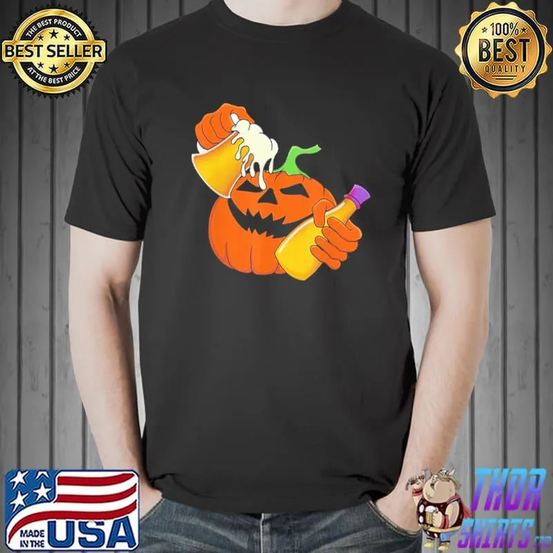 Halloween pumpkin beer potion trick or treat drinking party funny halloween shirt