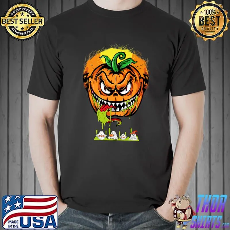 Halloween Pumpkin Eating Boo Ghost T-Shirt