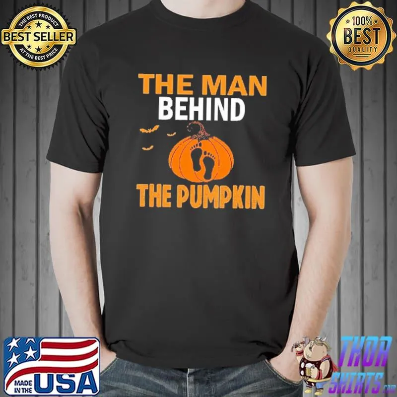 Halloween pumpkin the man behind two footprints great pumpkin shirt