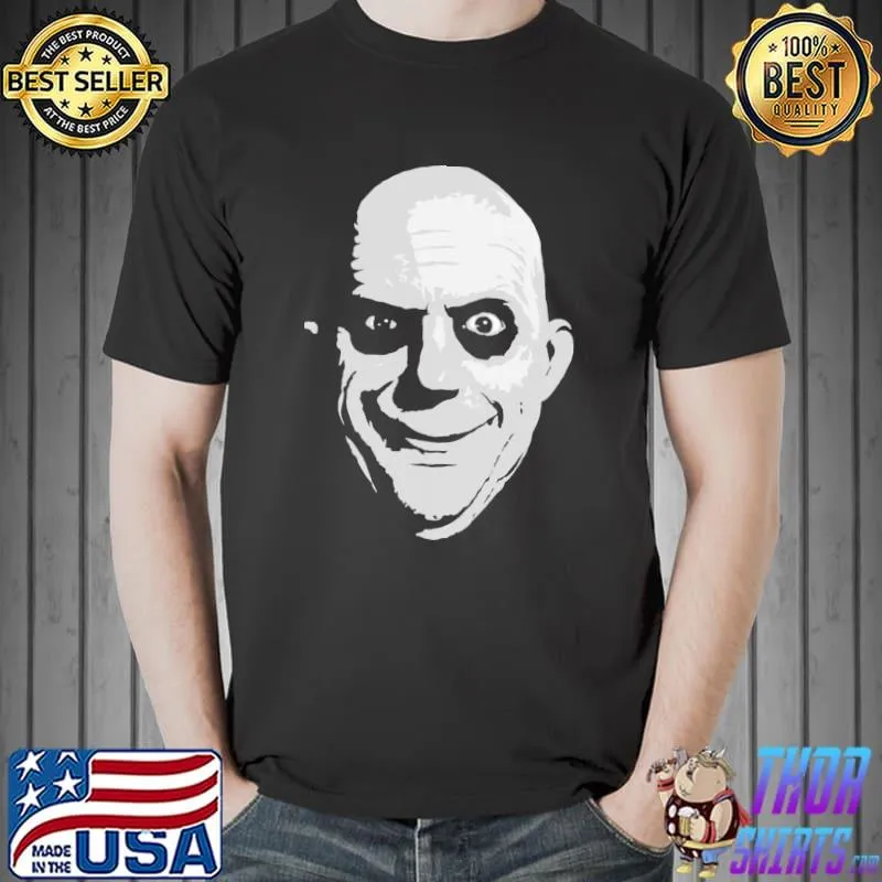 Horror character uncle fester addams family black n white art shirt