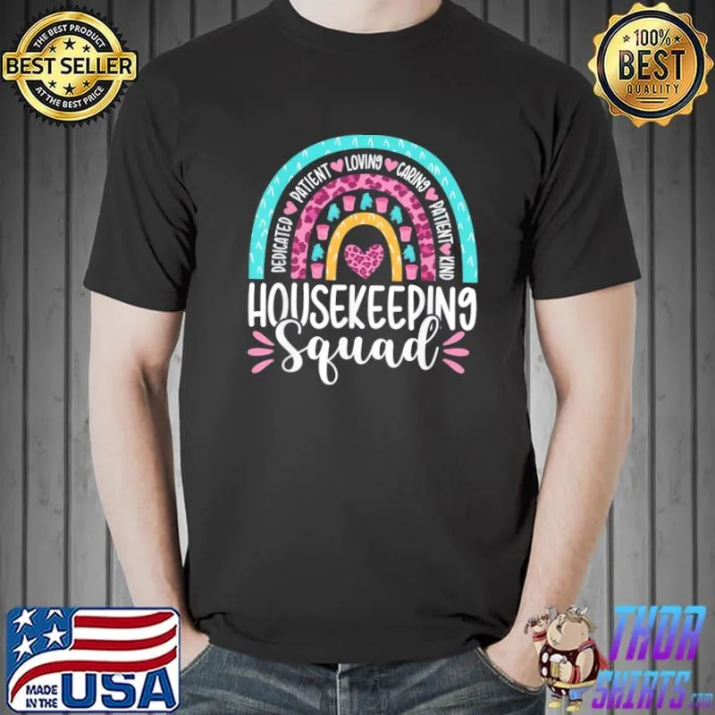 Housekeeping squad housekeeper appreciation rainbow leopard classic shirt