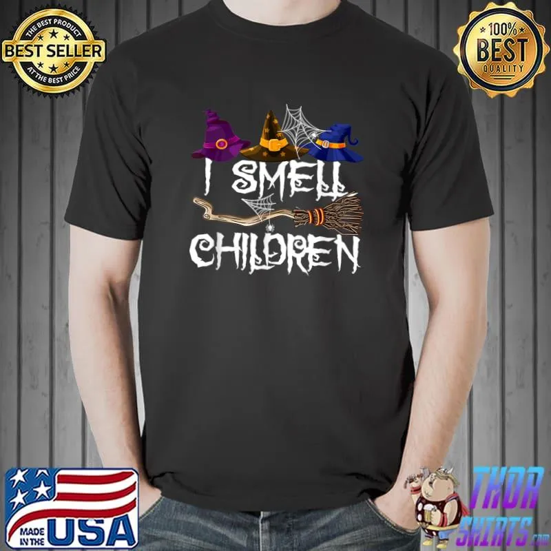 I Smell Children Witches Broom Halloween Party Costume T-Shirt