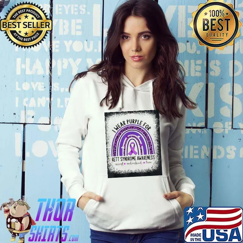 I wear purple for rett syndrome awareness purple ribbon s Hoodie
