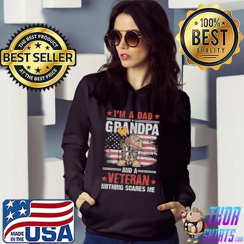 I'm a dad grandpa and a veteran yellow flowes dad grandpa veteran s Hoodie