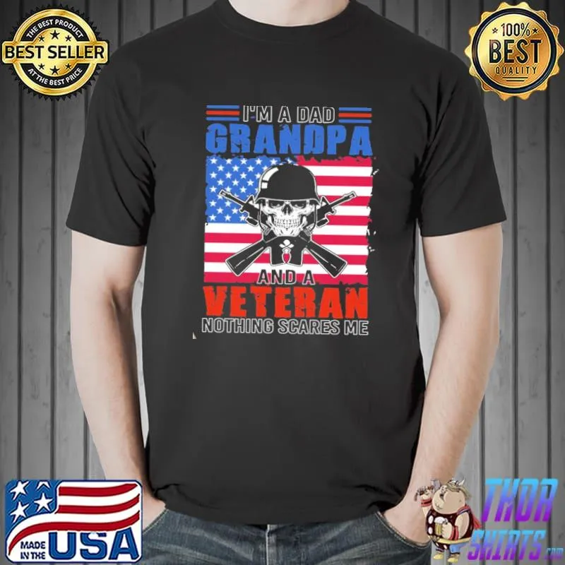 I'm a dad veteran nothing scares me funny halloween veteran shirt
