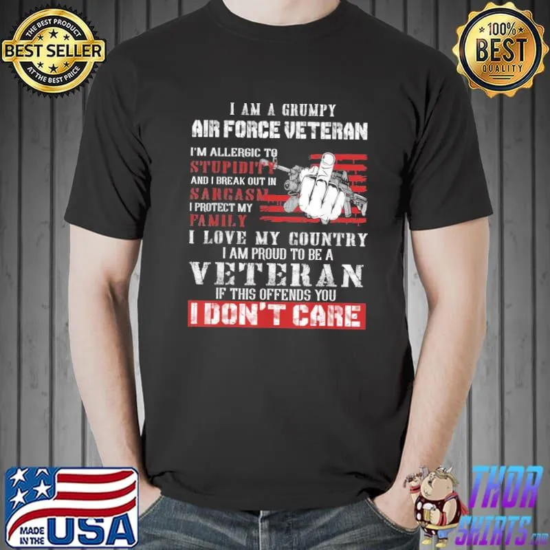 I'm a grumpy air force veteran retired air force veteran shirt