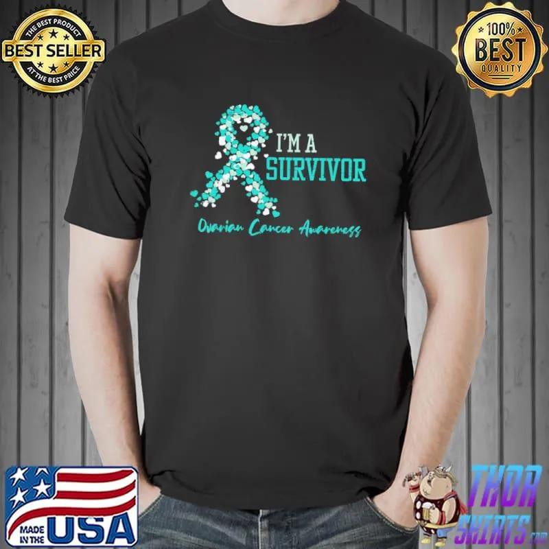 I'm a survivor ovarian cancer awareness teal ribbon classic shirt