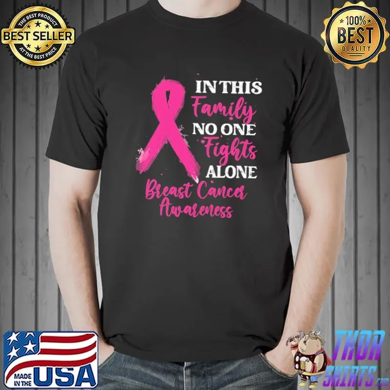 In this family no one fight alone breast cancer awareness classic shirt