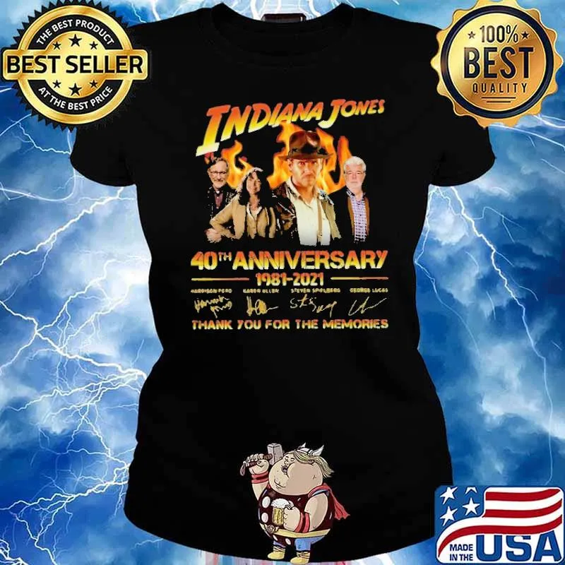 Indiana Jones 40th Anniversary 1981 2021 Thank You For THe Memories Shirt Ladies tee