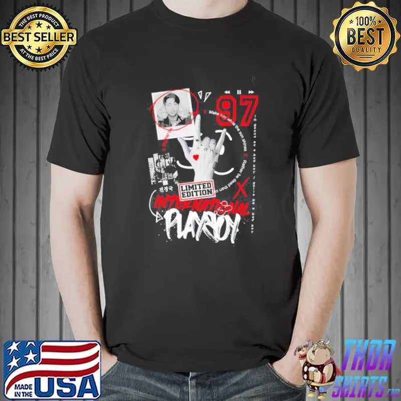 International playboy bts jk jungkook vintage limited edition classic shirt