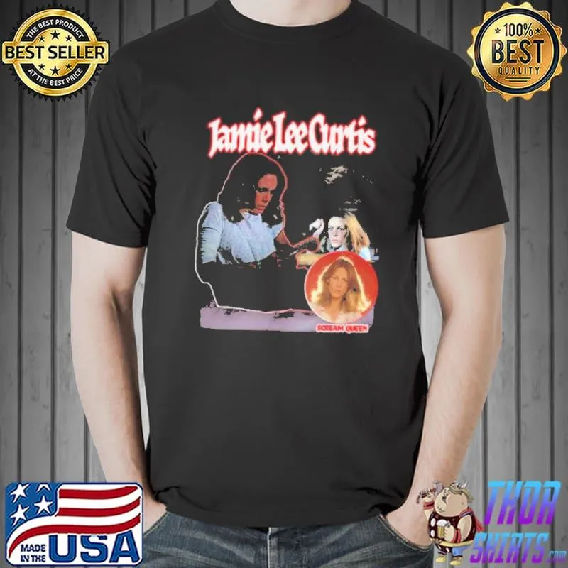 Jamie lee curtis horror movie scream queen retro styled t classic shirt