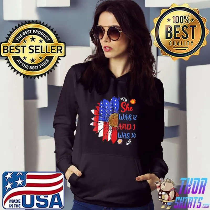 Joe Biden she was 12 and I was 30 flag usa sunflower s Hoodie