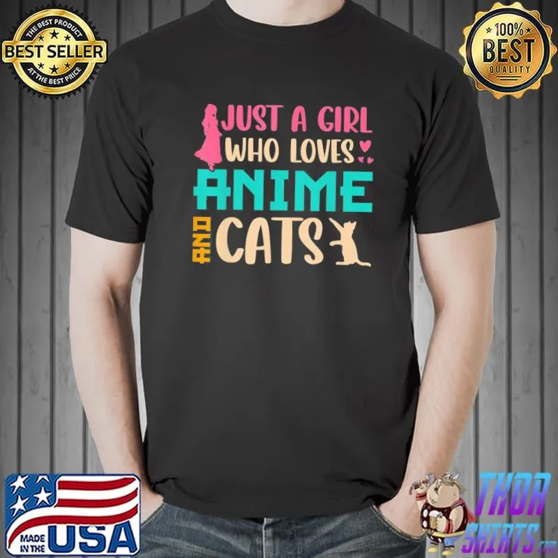 Just a girl who loves anime and cats japanese classic shirt