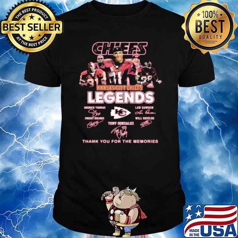 Kansas city chiefs legend thank for memories signatures shirt