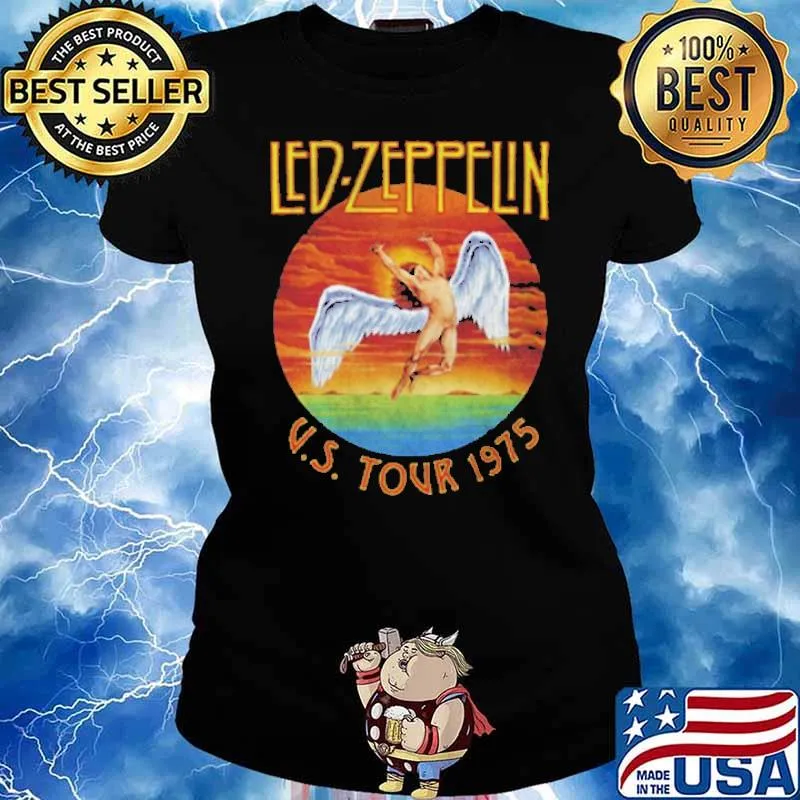 Led Zeppelin Ú Tour 1975 Angle Shirt Ladies tee