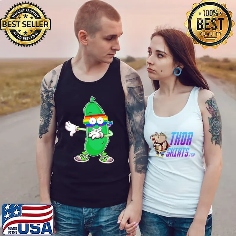 LGBT pickle dabbing cucumber funny rainbow gay pride s Tank Top